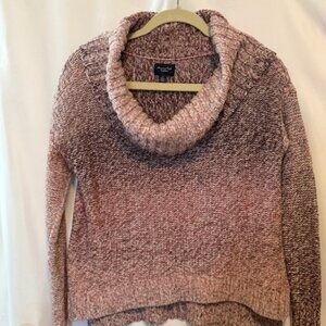 American Eagle Women's Pink Ombre Knit Cowl Neck High Low Sweater Size Small
